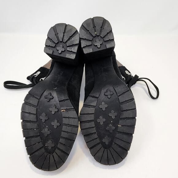 Sam Edelman Womens Carolena Black Suede Biker Lace Up Boots Booties Size 8.5 M - Picture 8 of 9